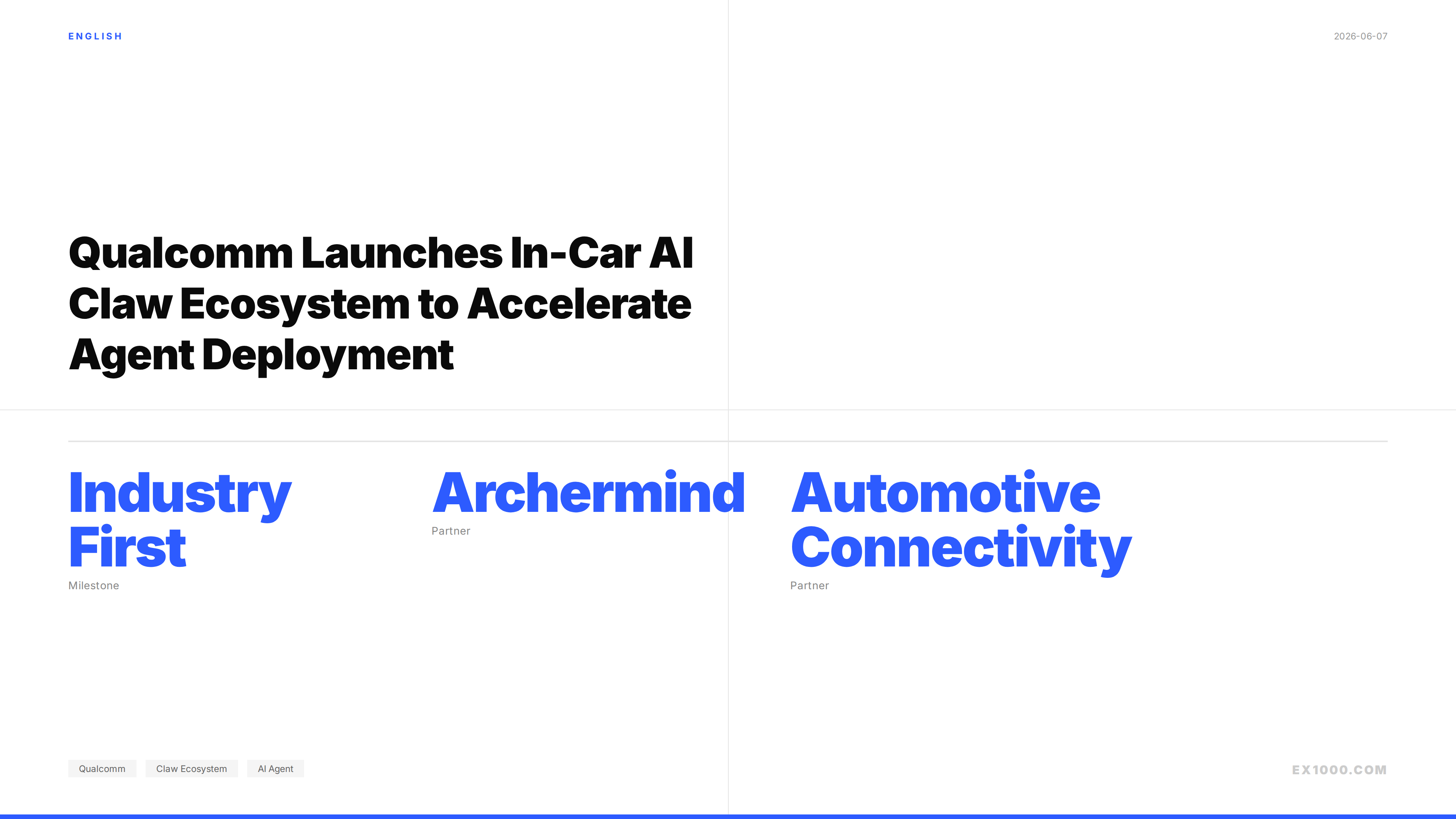 Qualcomm Launches In-Car AI Claw Ecosystem to Accelerate Agent Deployment