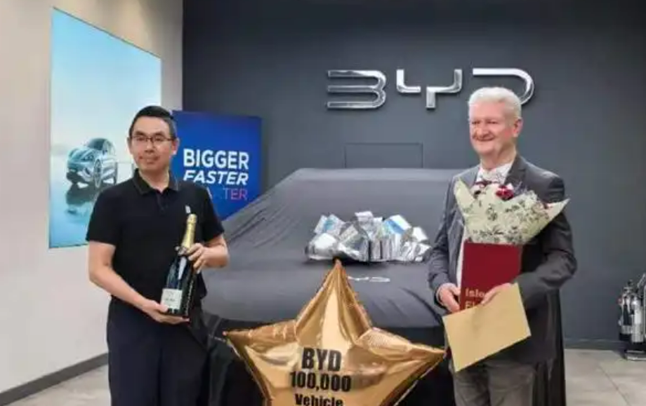 BYD Surpasses 100,000 NEV Deliveries in UK, Market Share Hits 7.2%