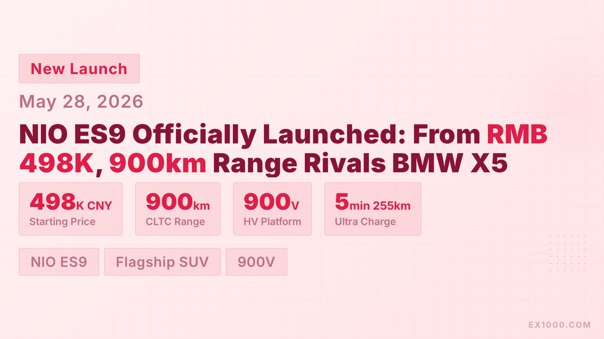 NIO ES9 Officially Launched: From 498,000 Yuan, 900km Range Rivals BMW X5