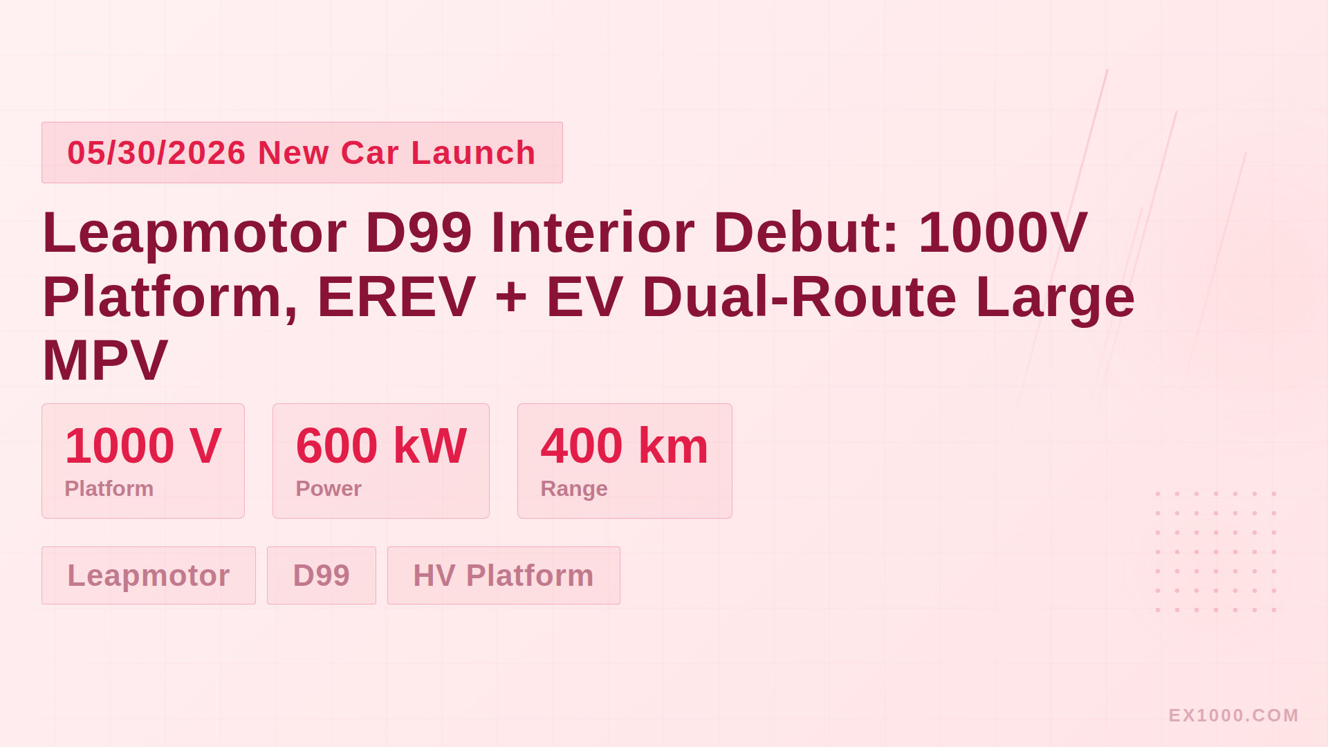 Leapmotor D99 Interior Debut: 1000V Platform, EREV + EV Dual-Route Large MPV