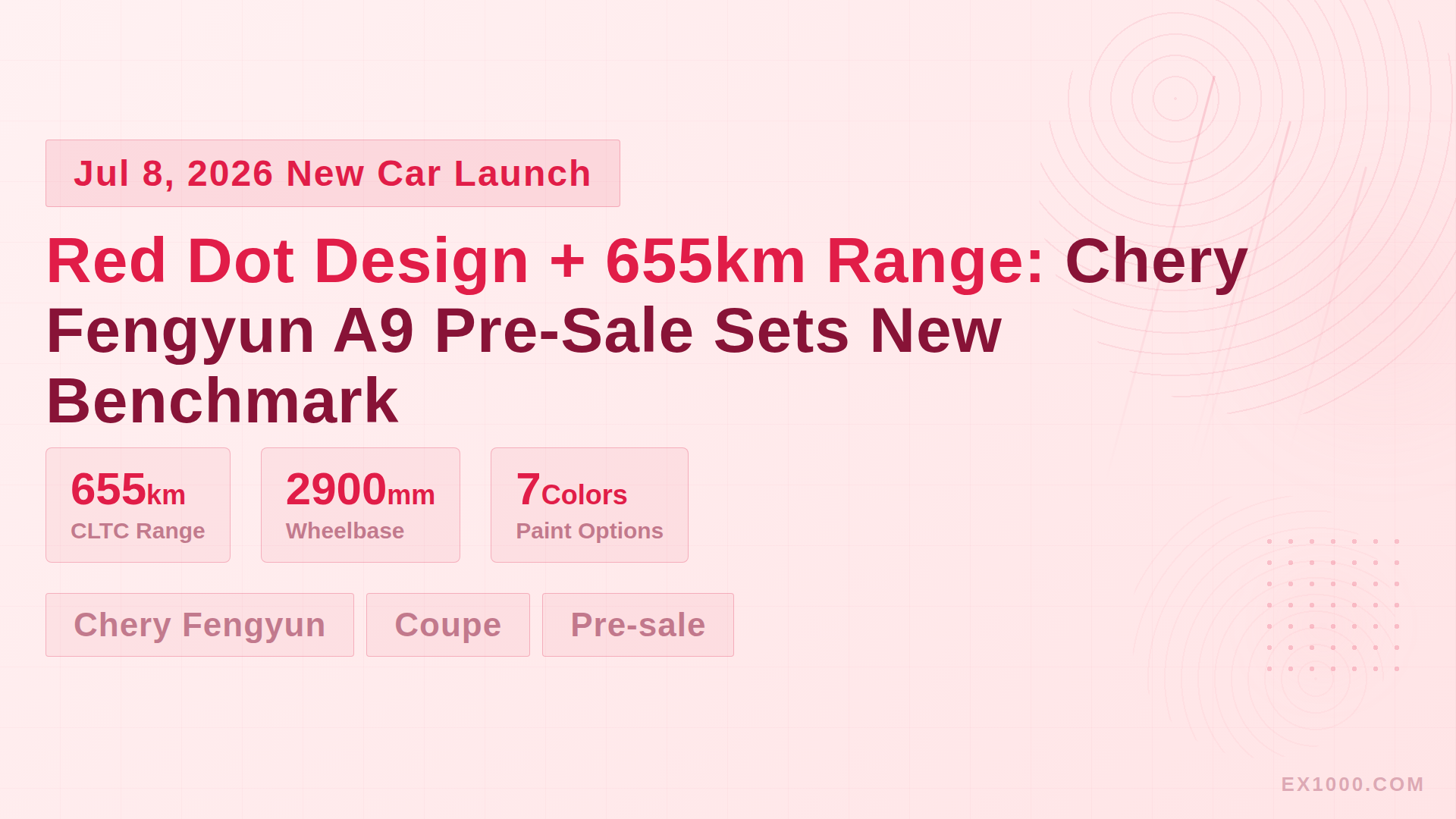 Red Dot Design + 655km Range: Chery Fengyun A9 Pre-Sale Sets New Benchmark