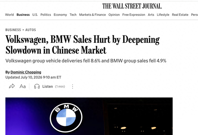 BMW Q2 Global Deliveries Drop 4.9% to 591K; China Sales Plunge 30%