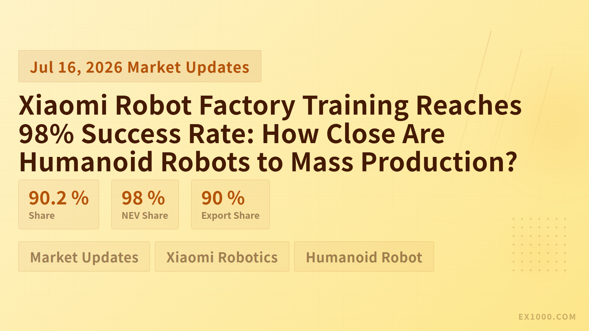 Xiaomi Robot Factory Training Reaches 98% Success Rate: How Close Are Humanoid Robots to Mass Production?