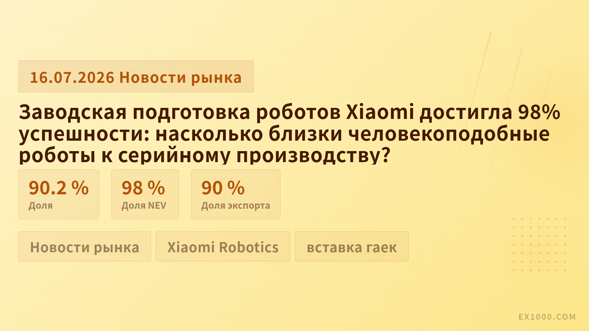 Заводская подготовка роботов Xiaomi достигла 98% успешности: насколько близки человекоподобные роботы к серийному производству?