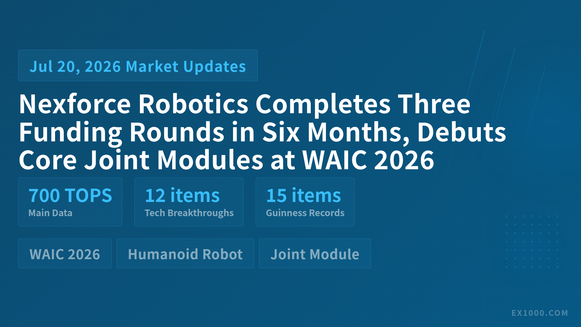 Nexforce Robotics Completes Three Funding Rounds in Six Months, Debuts Core Joint Modules at WAIC 2026
