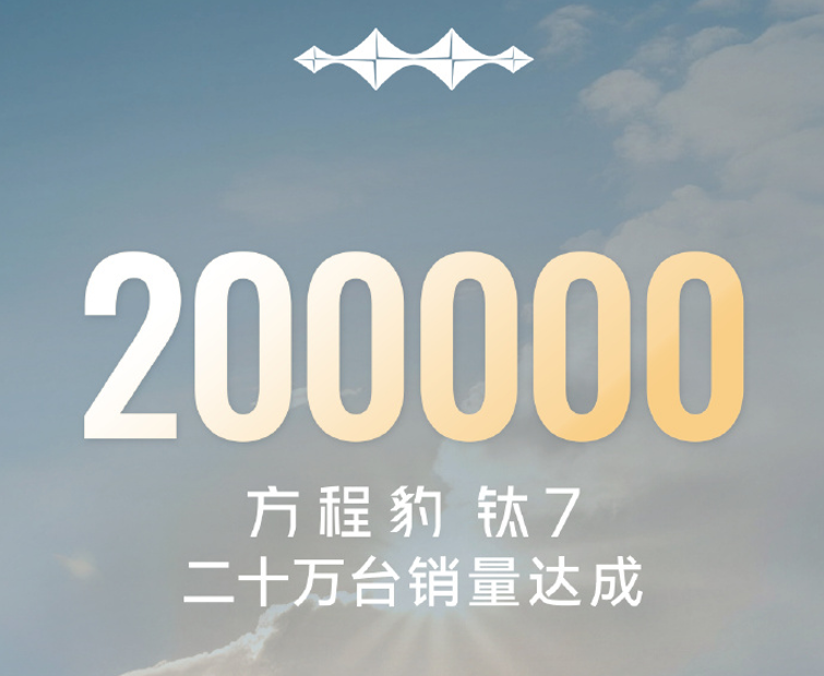 Fangchengbao Ti 7 превысил 200 000 продаж: рекордный темп для рамного внедорожника