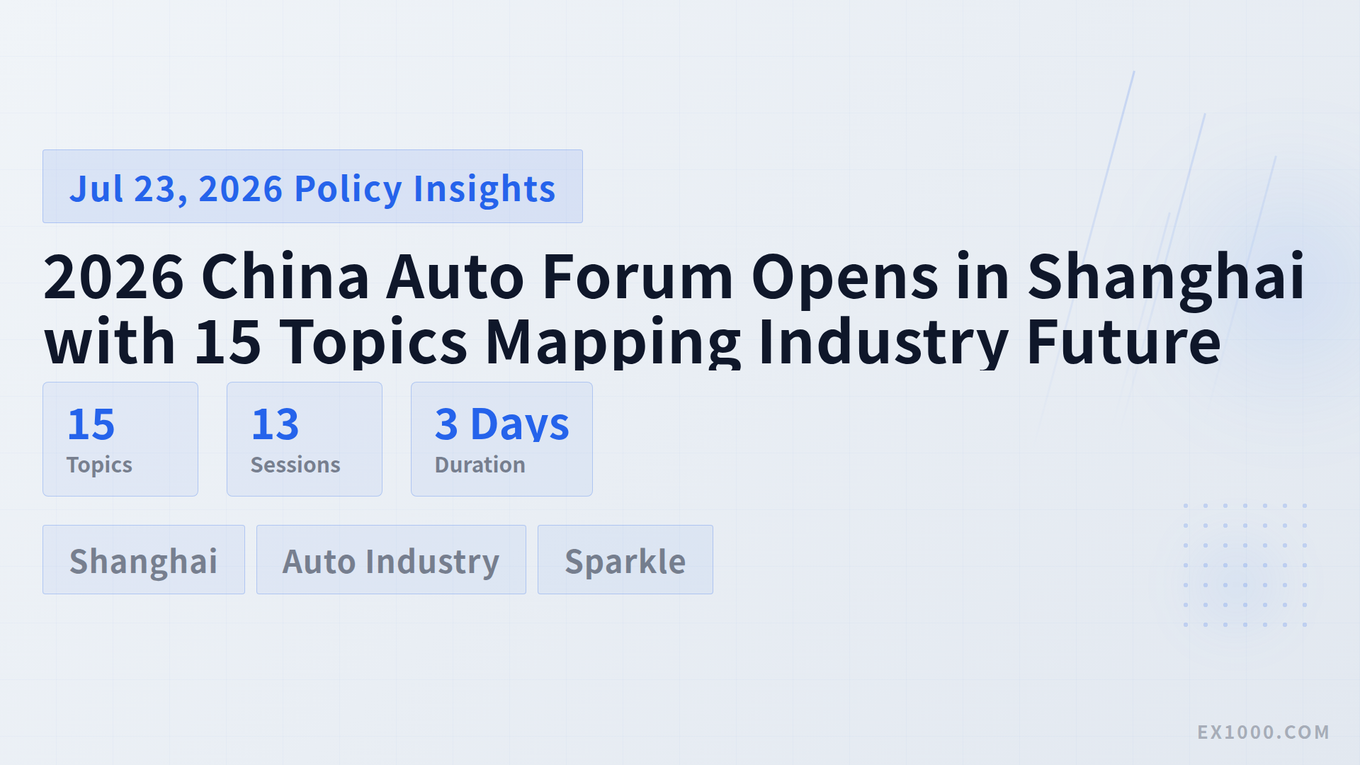 2026 China Auto Forum Opens in Shanghai with 15 Topics Mapping Industry Future