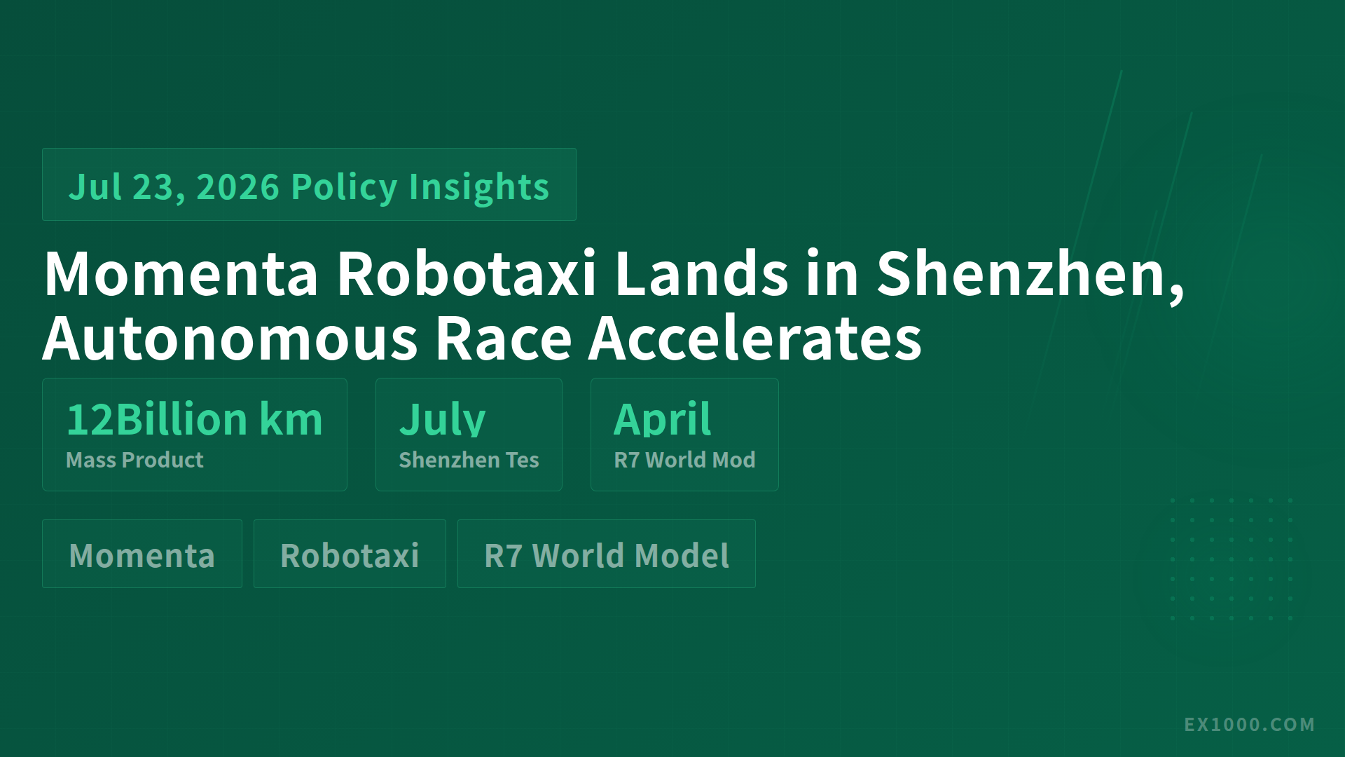 Momenta Robotaxi Lands in Shenzhen, Autonomous Race Accelerates