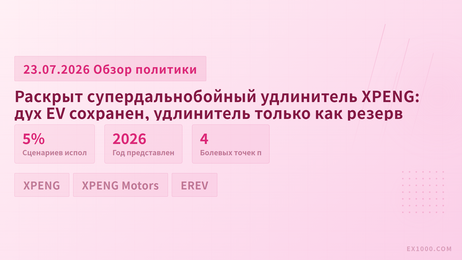 Раскрыт супердальнобойный удлинитель XPENG: дух EV сохранен, удлинитель только как резерв