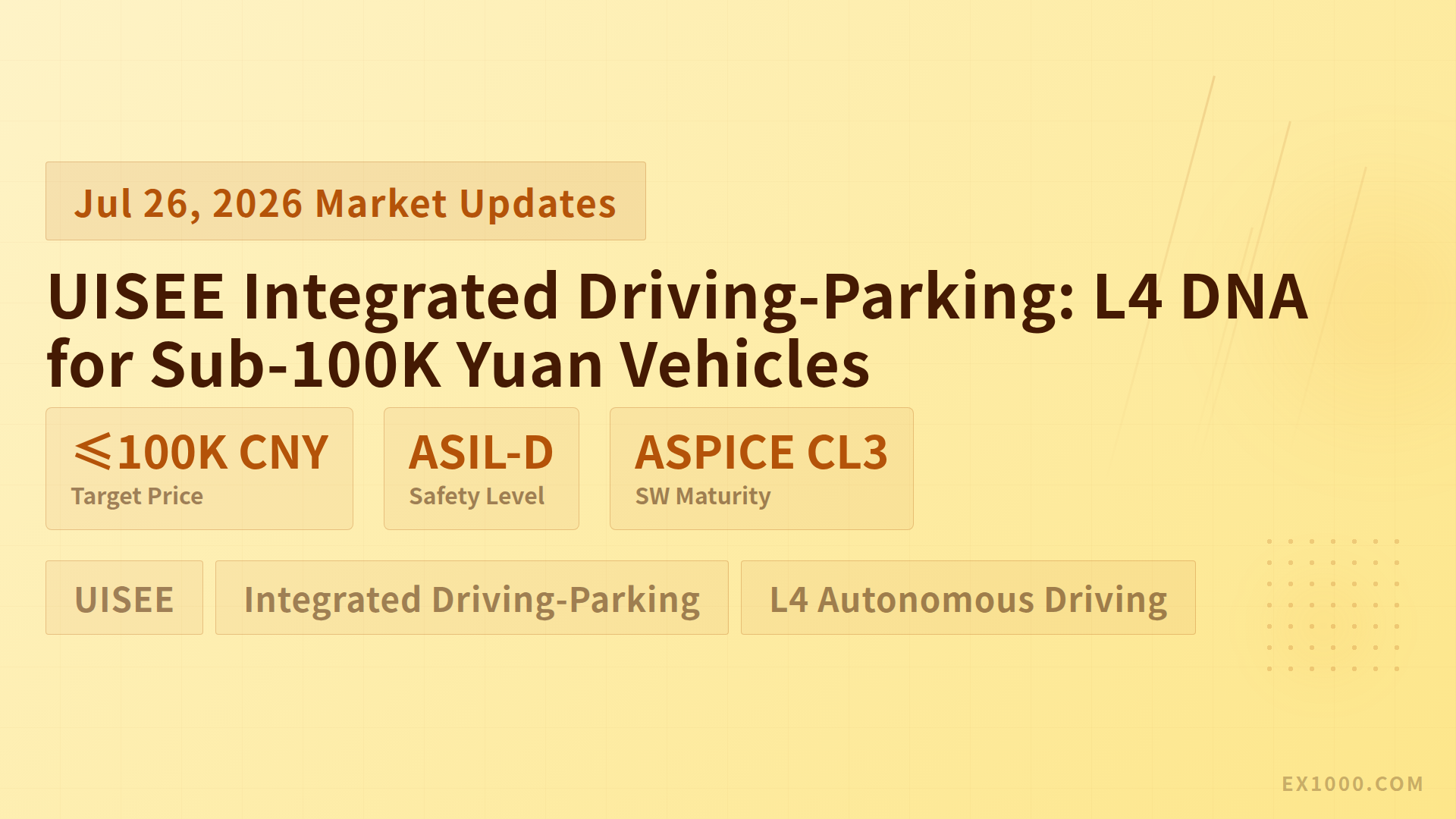 UISEE Integrated Driving-Parking: L4 DNA for Sub-100K Yuan Vehicles