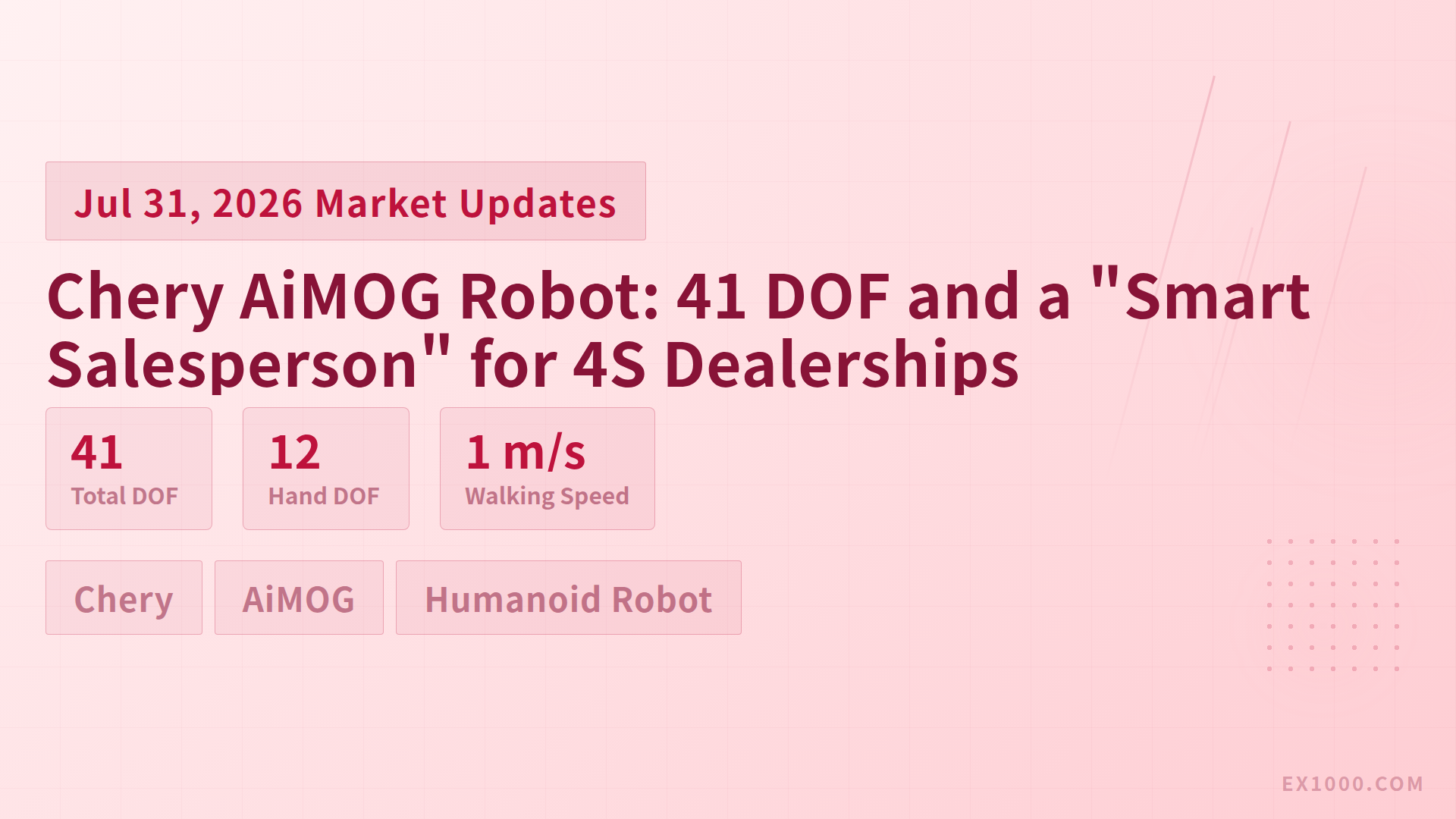 Chery AiMOG Robot: 41 DOF and a "Smart Salesperson" for 4S Dealerships