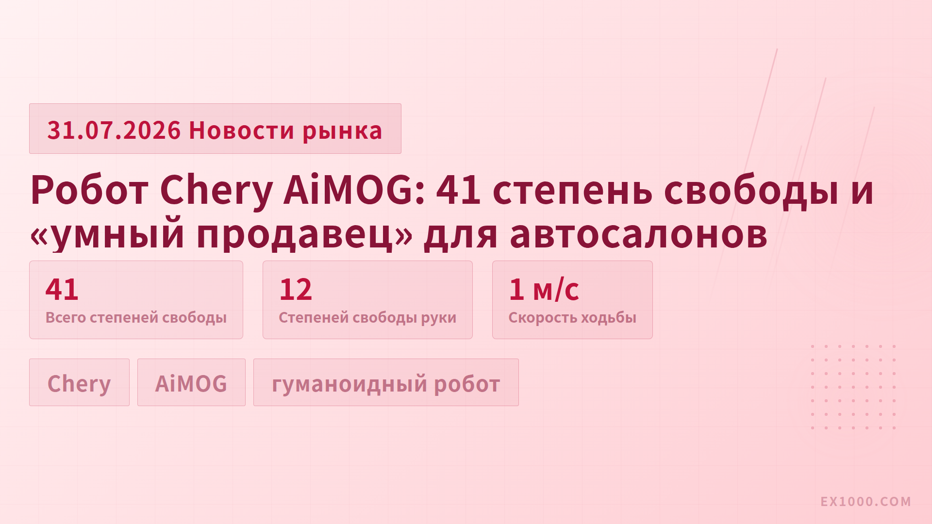 Робот Chery AiMOG: 41 степень свободы и «умный продавец» для автосалонов