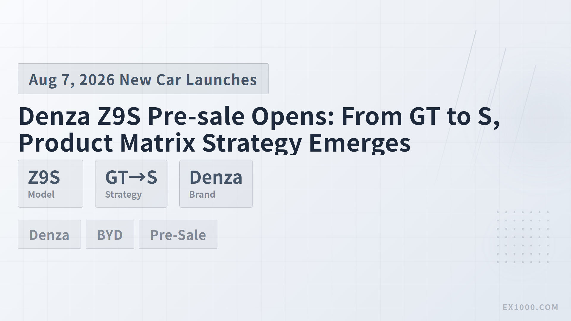 Denza Z9S Pre-sale Opens: From GT to S, Product Matrix Strategy Emerges