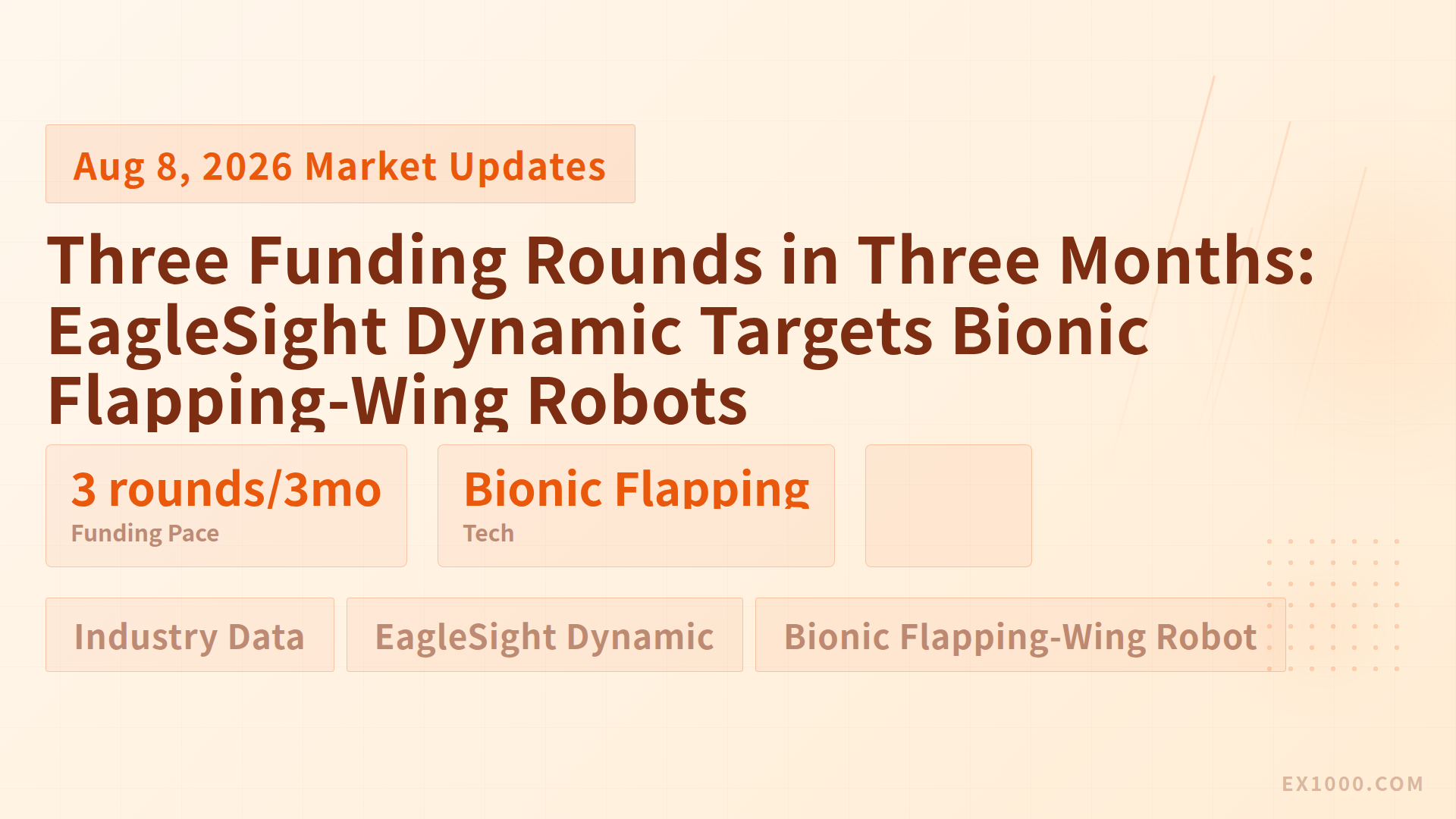 Three Funding Rounds in Three Months: EagleSight Dynamic Targets Bionic Flapping-Wing Robots