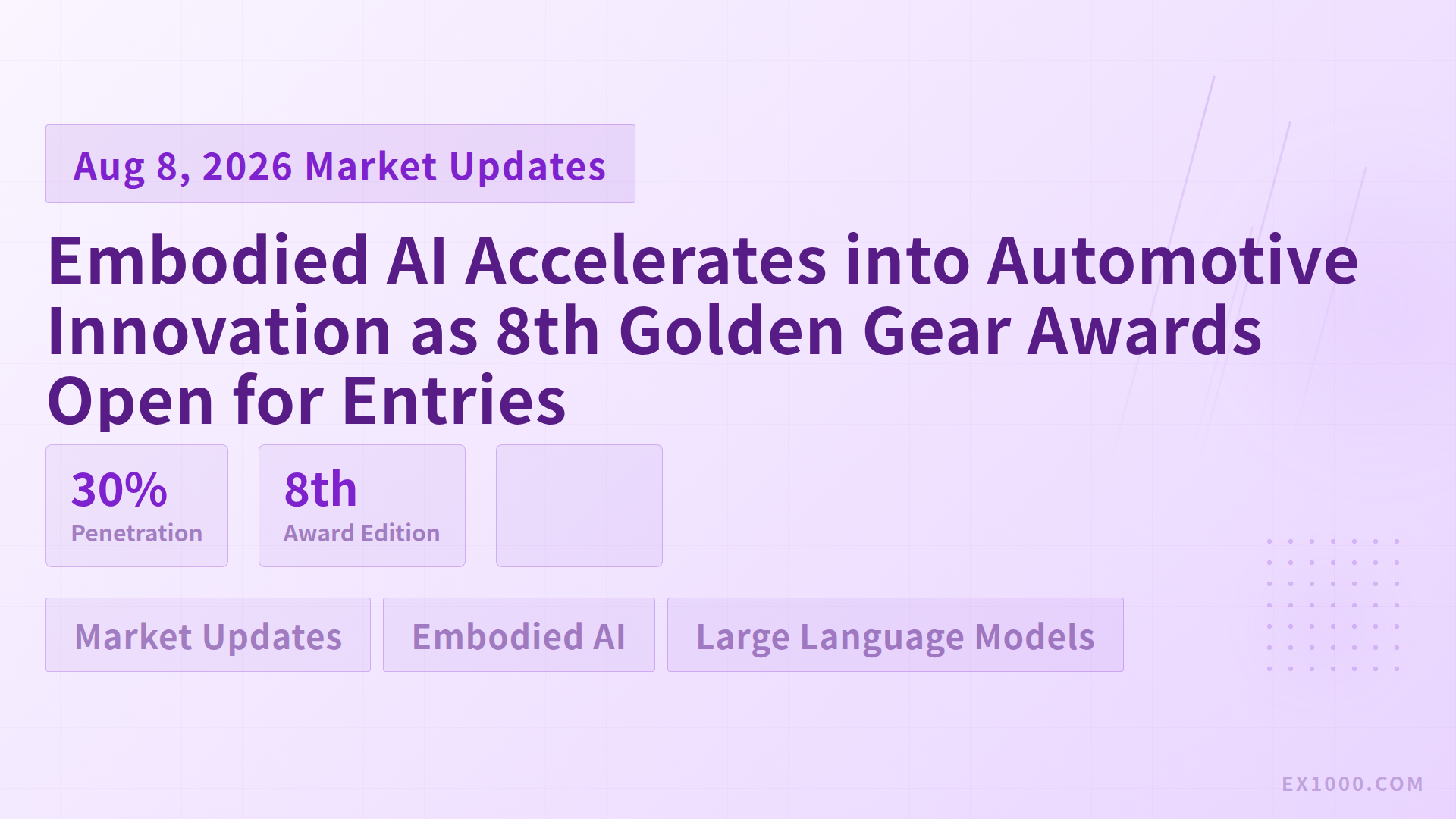 Embodied AI Accelerates into Automotive Innovation as 8th Golden Gear Awards Open for Entries