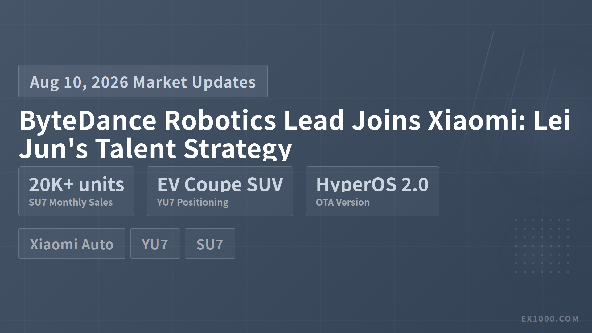 ByteDance Robotics Lead Joins Xiaomi: Lei Jun's Talent Strategy