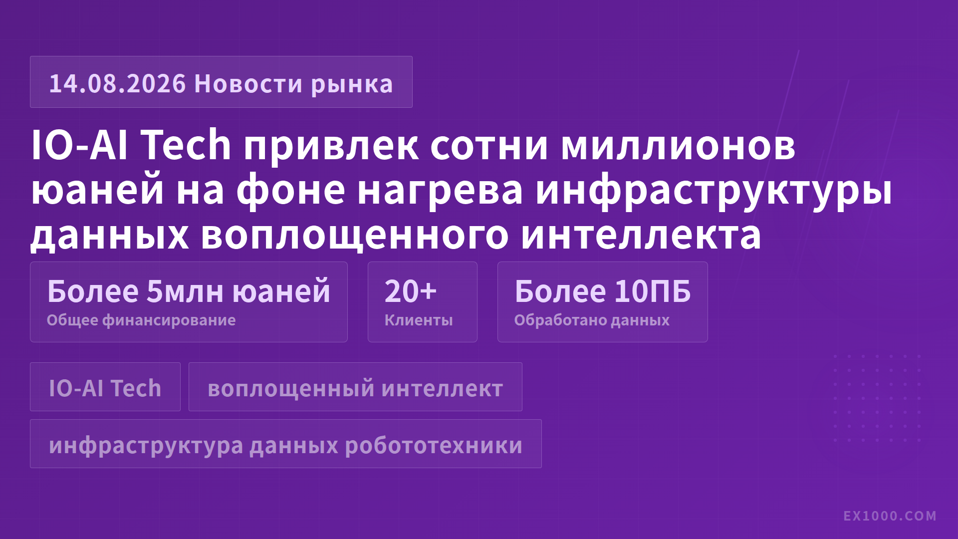 IO-AI Tech привлек сотни миллионов юаней на фоне нагрева инфраструктуры данных воплощенного интеллекта