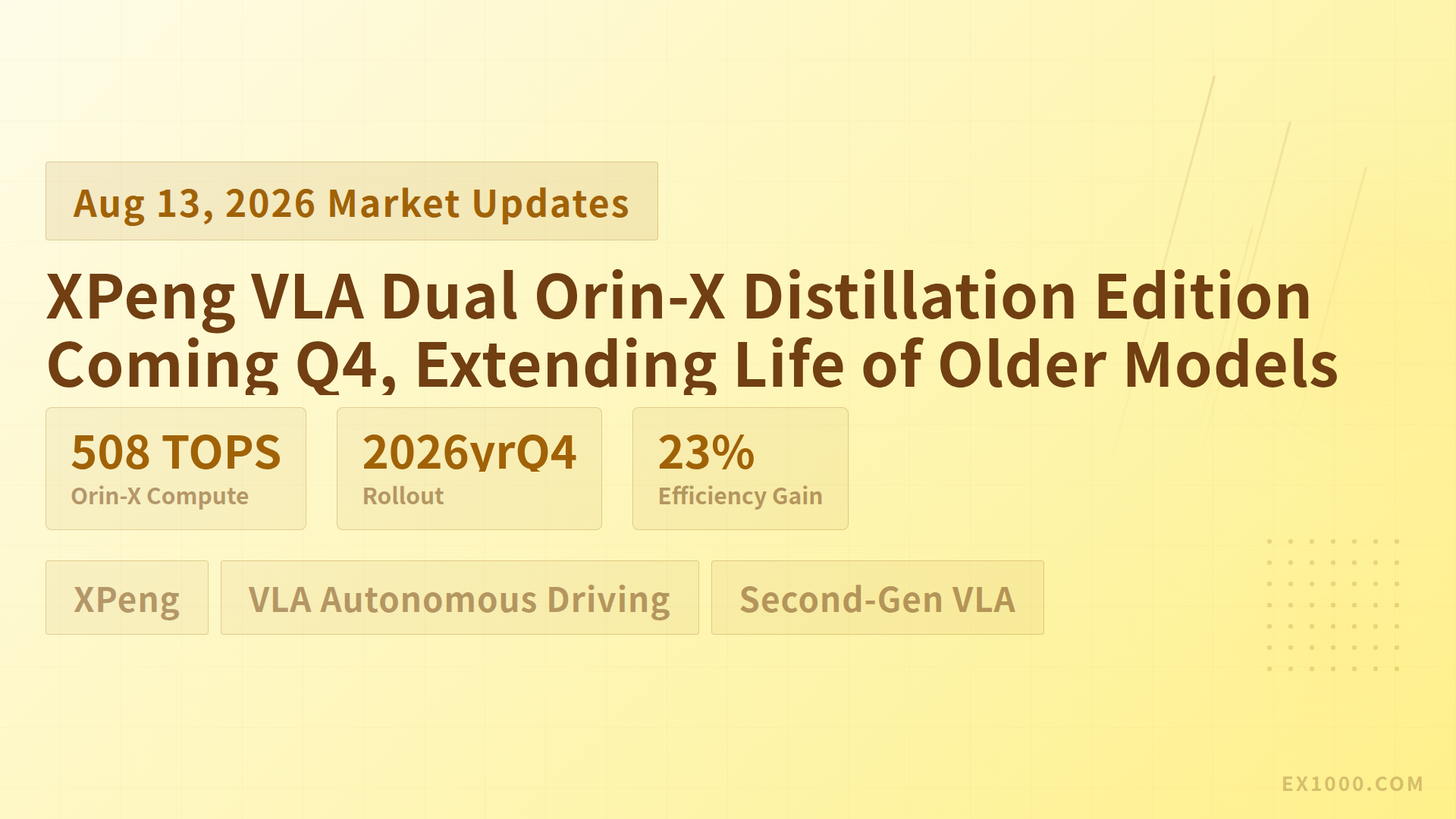 XPeng VLA Dual Orin-X Distillation Edition Coming Q4, Extending Life of Older Models