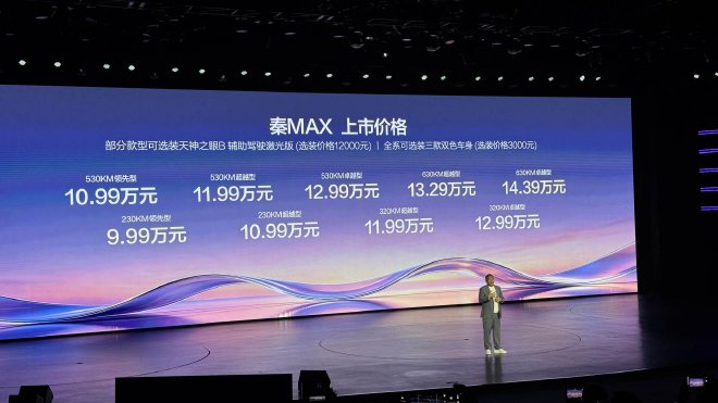 BYD Qin MAX Launches from 99,900 Yuan, Flash Charging and Smart Driving Enter 100K Segment