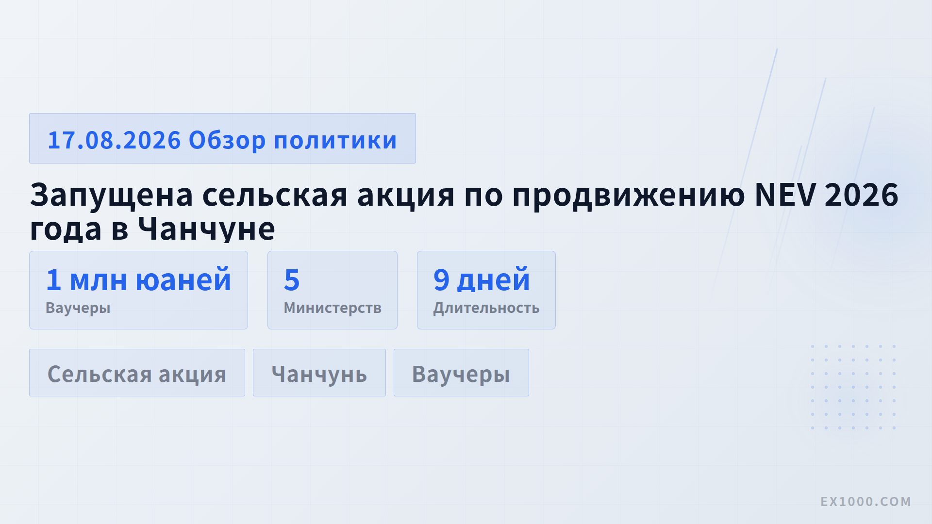 Запущена сельская акция по продвижению NEV 2026 года в Чанчуне