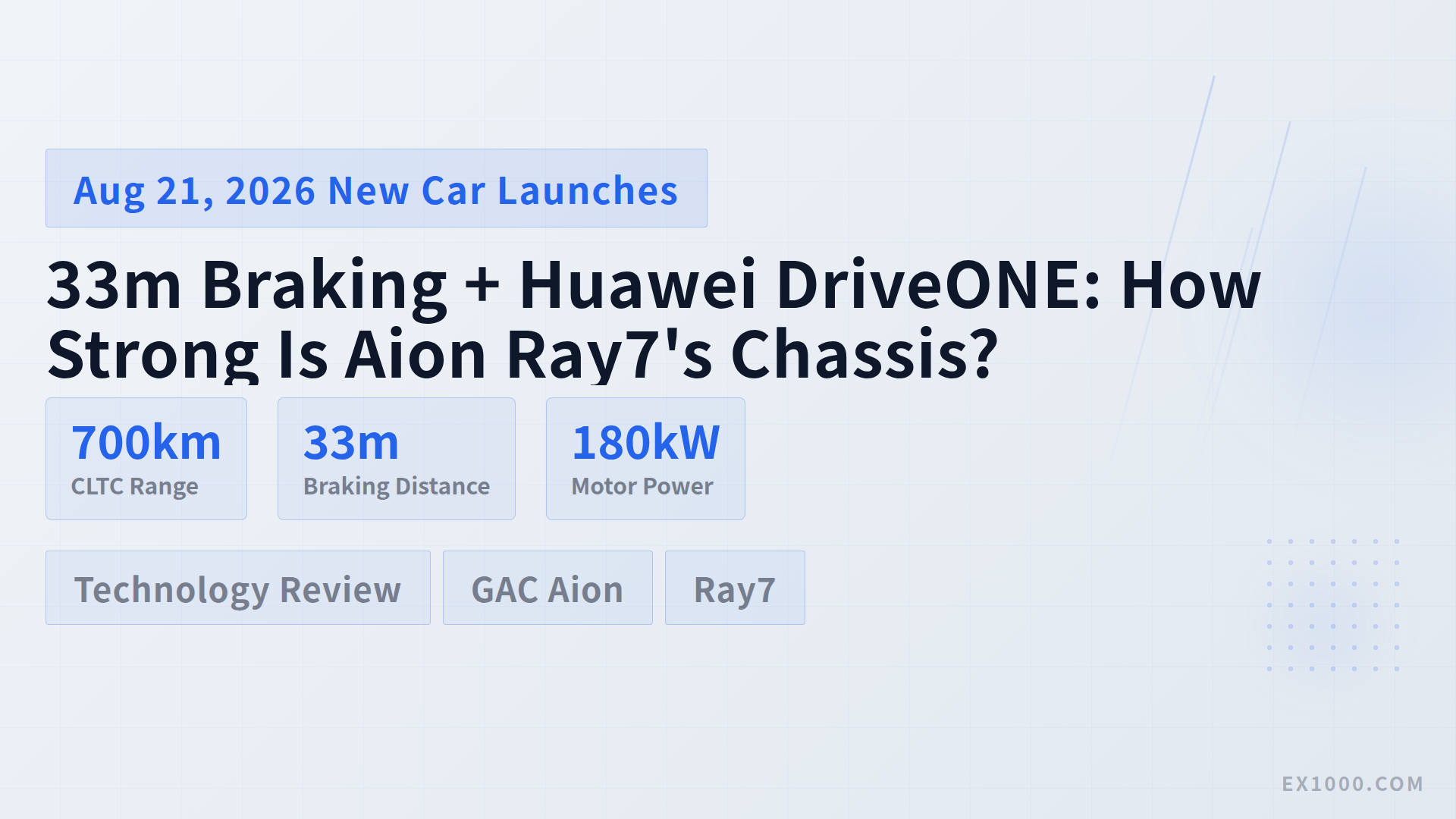 33m Braking + Huawei DriveONE: How Strong Is Aion Ray7's Chassis?