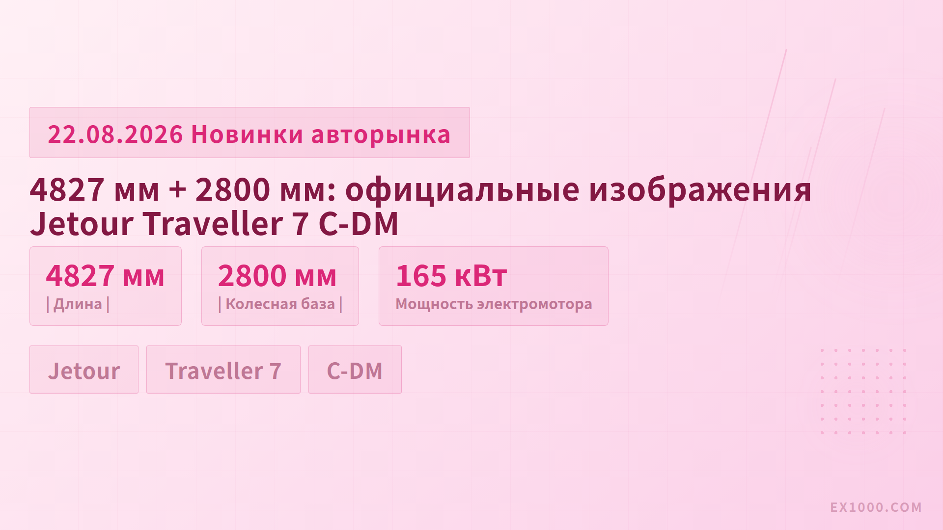 4827 мм + 2800 мм: официальные изображения Jetour Traveller 7 C-DM